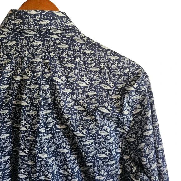 Vineyard Vines Slim Fit Murray Shirt‎ Nautical Print Button Down Size M - Picture 9 of 10